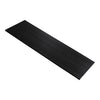 Sleek black rectangular mat with a smooth texture, perfect for modern decor.