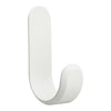Sleek white wall hook with a smooth, minimalist design and no visible patterns. Perfect for modern decor.