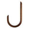 Smooth wooden hook with a rich brown finish and a sleek, curved design. Ideal for modern decor.