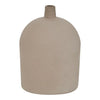 Beige ceramic vase with a smooth, rounded shape and minimalist design, perfect for modern decor.