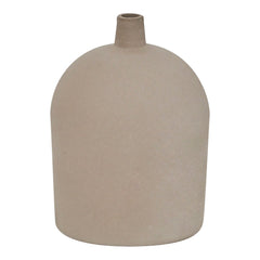 Beige ceramic vase with a smooth, rounded shape and minimalist design, perfect for modern decor.