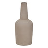 Textured beige ceramic vase with a modern silhouette and matte finish, perfect for minimalist decor.