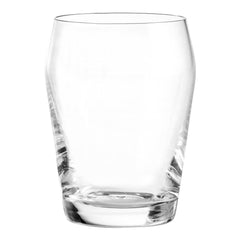 Clear, tapered glass with a smooth finish, showcasing elegant simplicity and modern design.