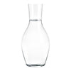 Clear glass water carafe with a smooth, elegant shape and no patterns. Perfect for any table setting. 
