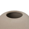 Beige rounded vase with a smooth texture and subtle matte finish, featuring a clean, minimalist design.