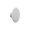 White round knob with a smooth, glossy surface, ideal for modern furniture and cabinetry accents.